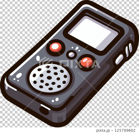 シンプルなボイスレコーダーのイラスト 125789602