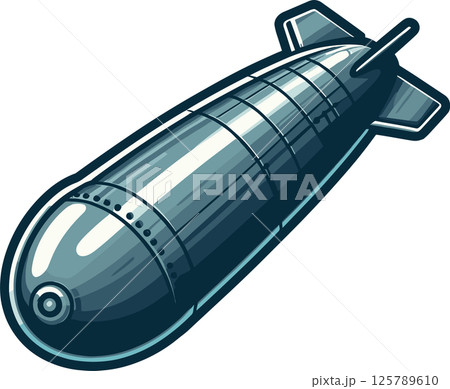 シンプルな魚雷のイラスト シンプルな魚雷のイラスト 125789610