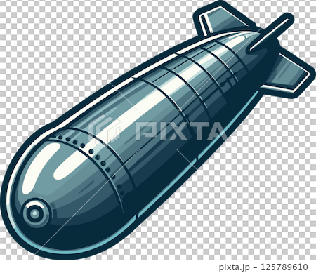 シンプルな魚雷のイラスト シンプルな魚雷のイラスト 125789610