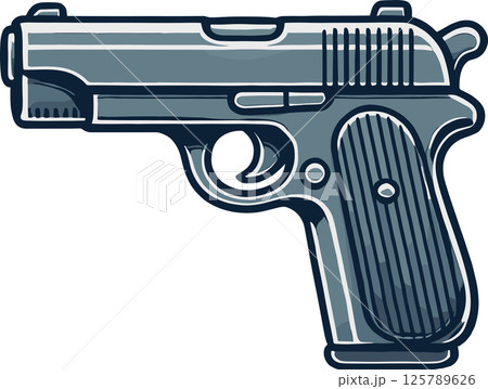 シンプルなハンドガンのイラスト シンプルなハンドガンのイラスト 125789626