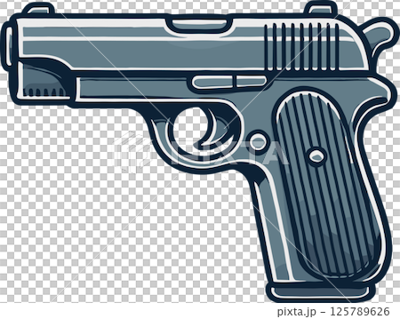 シンプルなハンドガンのイラスト シンプルなハンドガンのイラスト 125789626