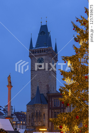Old Town Square at Christmas time, Prague, Czech Republic Old Town Square at Christmas time, Prague, Czech Republic 125789675