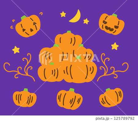 ジャックオランタン ジャックオーランタン ハロウィン パンプキン かぼちゃ 125789792