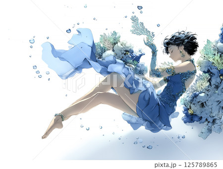 眠るサンゴの妖精のイラスト素材 125789865
