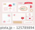 memo template. A collection of striped notes, blank notebooks, and torn notes used in a diary or office. 125789894