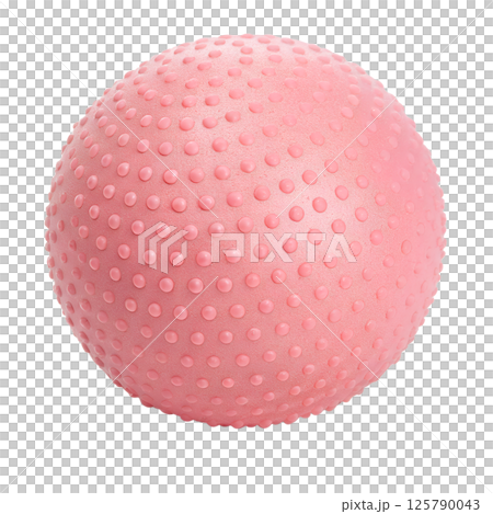 Pink exercise ball for exercises and muscle recovery isolated on the transparent background 125790043