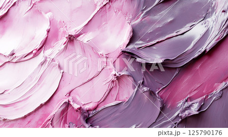 ピンクとパープルの油絵抽象背景テクスチャ ピンクとパープルの油絵抽象背景テクスチャ 125790176
