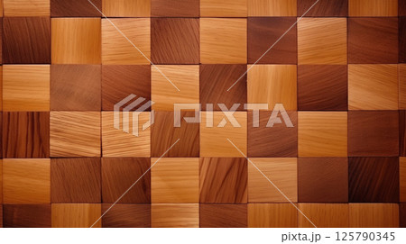 木目の幾何学模様テクスチャー 125790345