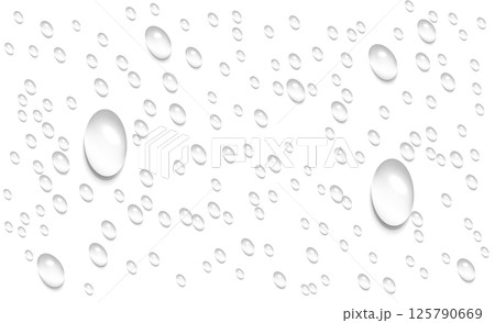 Realistic vector water drops isolated 125790669