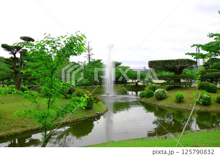 噴水のある庭園　小城公園、佐賀県 125790832