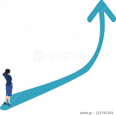 目標達成へのロードマップのイラスト 125791103