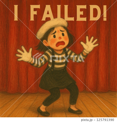 女性の困った表情　ラフ画　I failed Generative AI 125791390