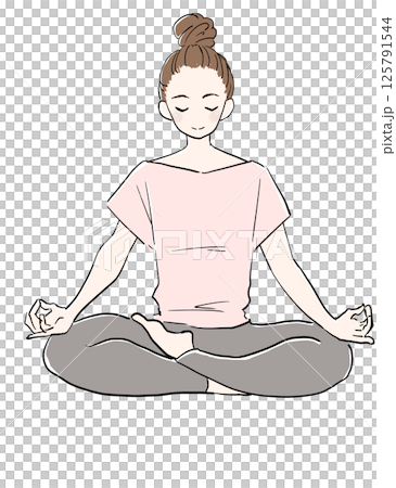 女性冥想瑜珈自我照顧健身 125791544