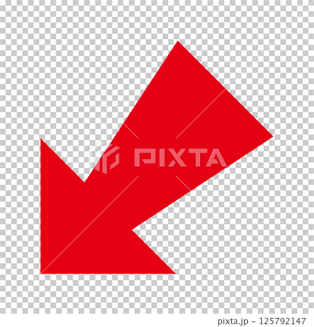 シンプルな赤い矢印 白背景 シンプルな赤い矢印 白背景 125792147