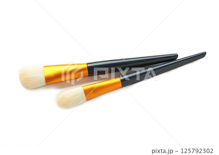 Brush for applying cosmetic make-up isolated on white background. Brush for applying cosmetic make-up isolated on white background. 125792302