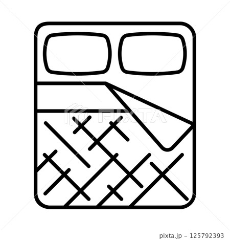 Bed sheets icon. Home decor element thin line illustration. 125792393