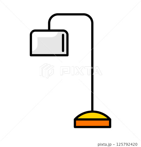Floor lamp icon. Home decor element thin line illustration. 125792420