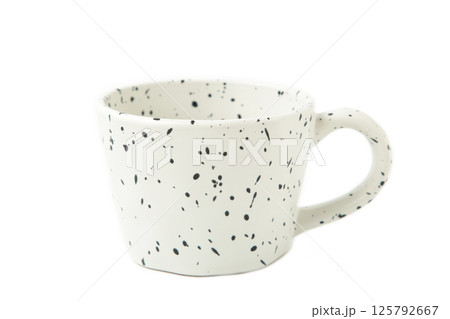 Empty white cup isolated on white background Empty white cup isolated on white background 125792667