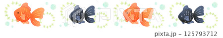 かわいい金魚のライン 125793712