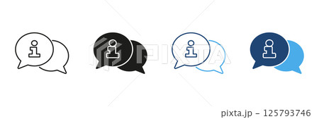Speech Bubbles With Information Icon Set. Communication, Customer Support, And Information Sharing Outline And Silhouette Symbol. Chat And Help Center Concept. Isolated Vector Illustration Speech Bubbles With Information Icon Set. Communication, Customer Support, And Information Sharing Outline And Silhouette Symbol. Chat And Help Center Concept. Isolated Vector Illustration 125793746