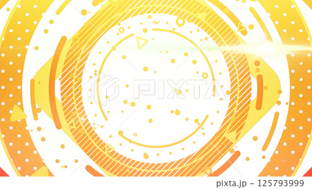 大きな円と図形や模様が並ぶポップな背景/透過背景 - オレンジ 大きな円と図形や模様が並ぶポップな背景/透過背景 - オレンジ 125793999