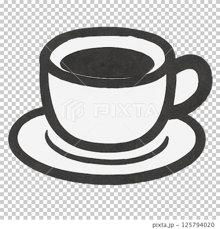 簡單可愛的咖啡插畫 125794020