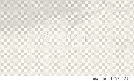 Vintage wrinkled ecru recycled paper texture. Realistic halftone vector background with imperfections 125794299
