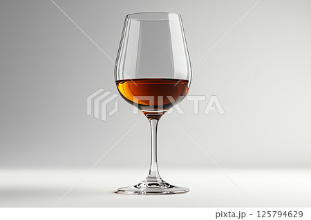 Elegant Wine Glass filled with red wine on white background. Elegant Wine Glass filled with red wine on white background. 125794629