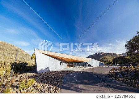 Dove Lake Viewing Shelter in Tasmania Australia 125794653