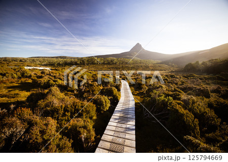 Barn Bluff Sunset View in Tasmania Australia 125794669