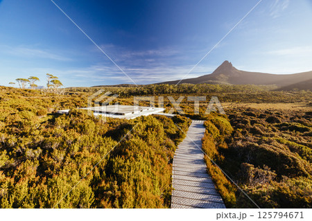 Barn Bluff Sunset View in Tasmania Australia 125794671