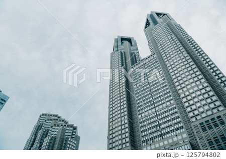 曇天の東京都庁 125794802