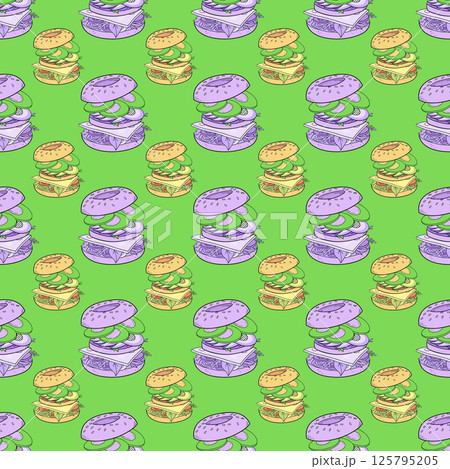 seamless background with different hamburger. 125795205