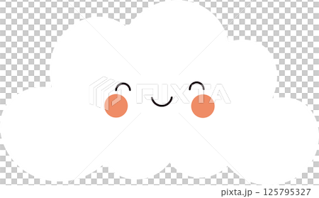 A delightful cartoon cloud floats with a gentle smile and rosy cheeks, radiating cheerfulness on a clear day. It is cute and innocent. A delightful cartoon cloud floats with a gentle smile and rosy cheeks, radiating cheerfulness on a clear day. It is cute and innocent. 125795327