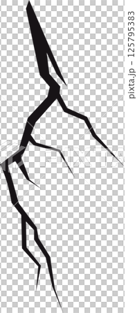 Striking black background, a sharp, jagged crack diagonally bisects the frame, creating an eerie visual.  It is very dramatic and stark. 125795383