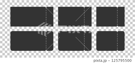 チケット・クーポンのイラストセット　A set of simple ticket, voucher 125795500