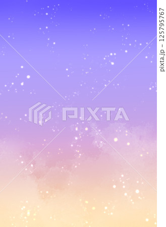 キラキラと輝く星空　背景イラスト　紫　ピンク　グラデーション 125795767