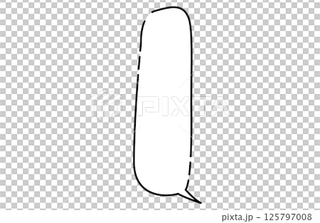 縦長のゆるいシンプル隙間ありふきだし(しっぽ右) 縦長のゆるいシンプル隙間ありふきだし(しっぽ右) 125797008