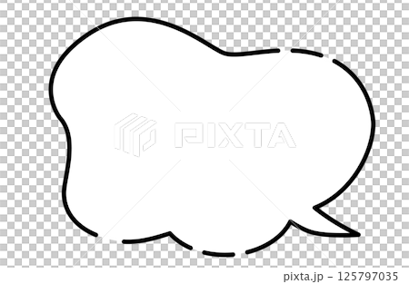 一個簡單的蓬鬆雲型對話泡泡（右尾） 125797035