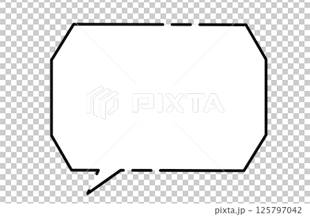 Simple angular monochrome speech bubble (tail left) Simple angular monochrome speech bubble (tail left) 125797042
