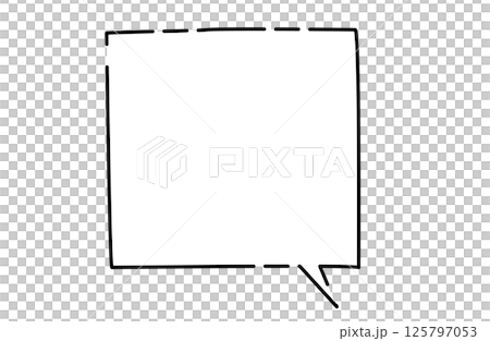Simple speech bubble with a square gap (tail right) Simple speech bubble with a square gap (tail right) 125797053
