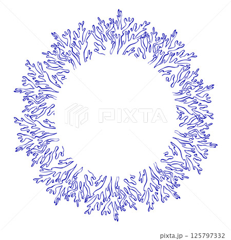 Coral Frame line sketches Mediterranean sea Coral Frame line sketches Mediterranean sea 125797332