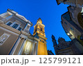 Low angle view of the Basilica of Saint Michel Archange in Menton, France. 125799121