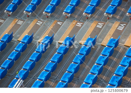 Seats of an event tribune grandstand 125800679