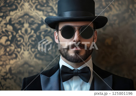 Stylish man in shades at event 125801196