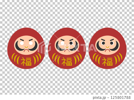 かわいい赤いだるまのベクターイラスト 125801788