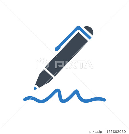 Handwriting Signature Pen Icon 125802080