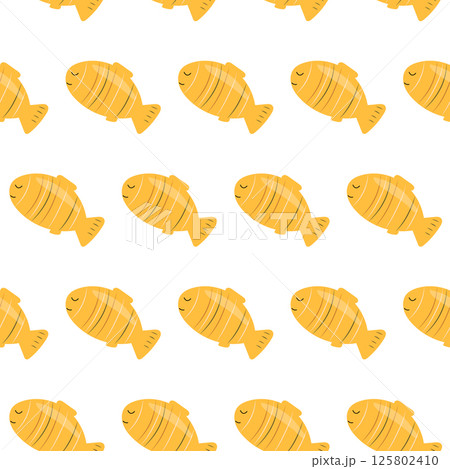 Tropical golden fish seamless pattern 125802410