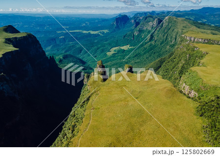 Landscape with Espraiado canyon in Santa Catarina, Brazil. Above view Landscape with Espraiado canyon in Santa Catarina, Brazil. Above view 125802669