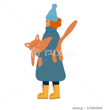 Lady walking with can under arm Lady walking with can under arm 125802684